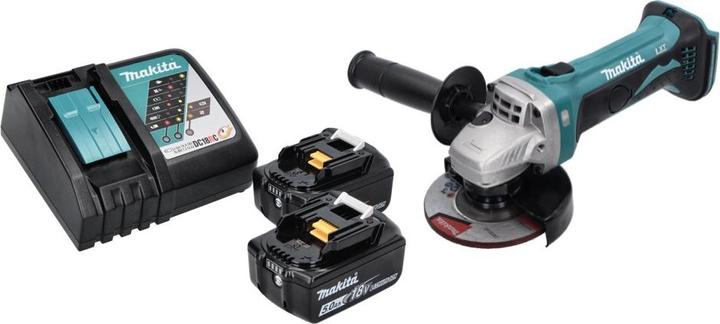 Produktbild Makita DGA 452 RT Akku Winkelschleifer 18 V 115 mm + 2x Akku 5,0 Ah + Ladegerät (115 mm)