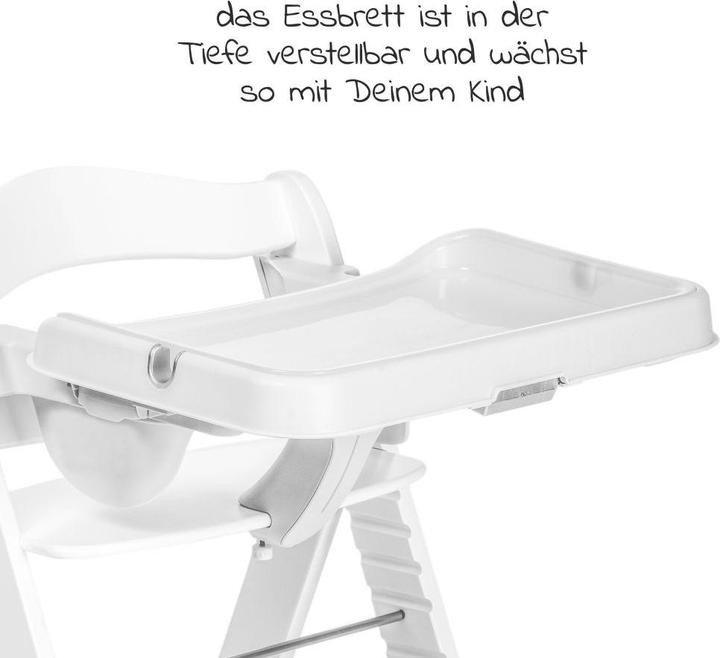 Produktbild Hauck Hochstühle Hochstuhl Alpha Plus Weiss im Sparset inkl. Sitzkissen (Hochstuhl)