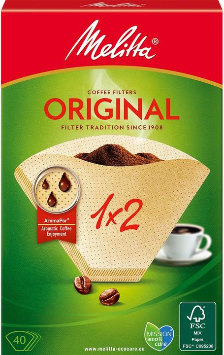 Actual product image Melitta Coffee filter 1X2 40pack (Obs 18 dfp)