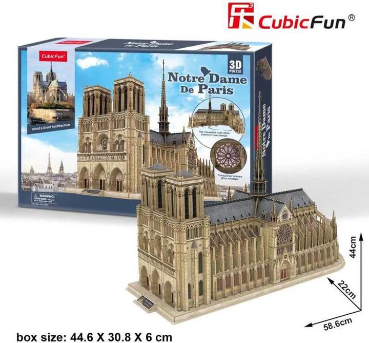 Image du produit Cubicfun CUBIC FUN WORLD'S GREAT ARCHITECTURE 306-20260 PUZZLE 3D - NOTRE DAME (293 pièces)