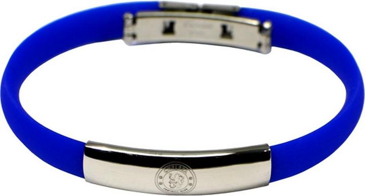 Actual product image Chelsea FC Official Silicone Football Crest Bracelet (100% synthetic material)