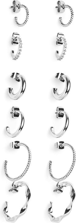Produktbild Pieces Pcdiona Hoop Earrings 6-Pack Noos (5% Titan, 92% Messing, 3% Glas)