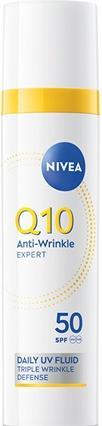 Actual product image NIVEA Daily Facial Fluid Spf 50 Q10 Anti-Wrinkle Expert - 40 Ml (Suntan cream, SPF 50, 40 ml)