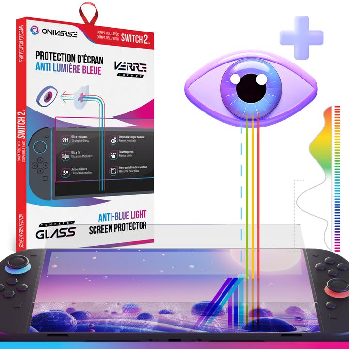 Actual product image Oniverse Switch 2™ Schutzfolie mit Blaulichtfilter - Gaming-Zubehör (Switch)