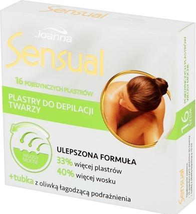 Joanna Sensual Facial Hair Removal Patches Strong 16Pcs + Soothing Olive (Körperlotion, 10 ml)