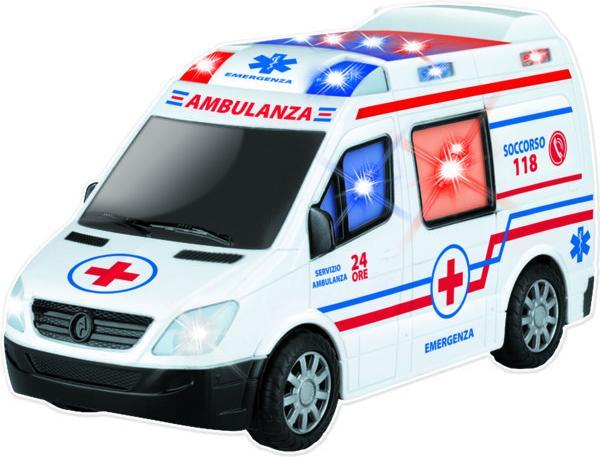Immagine prodotto Rs Toys Ambulanza pronto soccorso scala 1:18 con luci e suoni movimento mistero