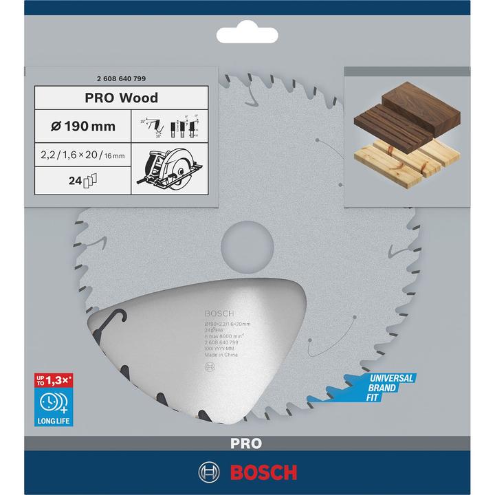 Produktbild Bosch Professional Zubehör PRO Wood Kreissägeblatt, 190 x 2.4 x 20 mm