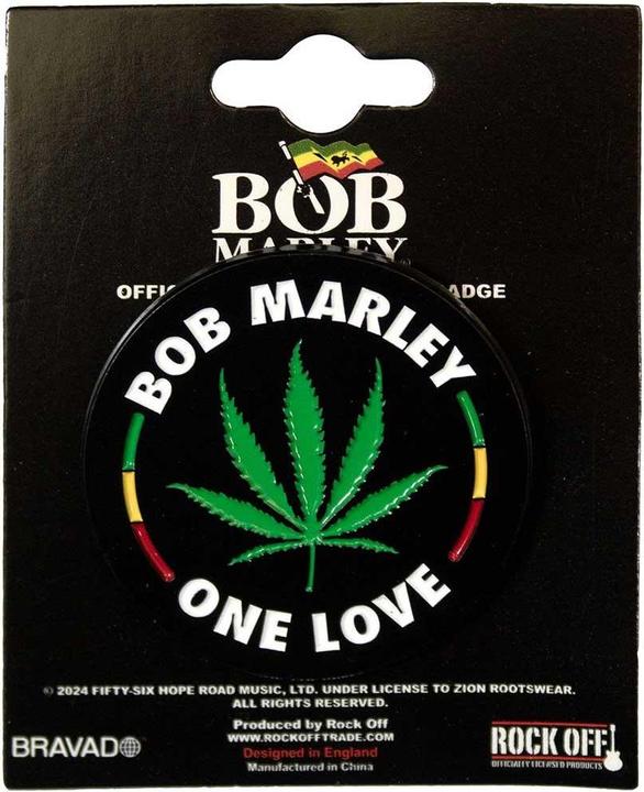Bob Marley Blattdesign Abzeichen ZinkLegierung