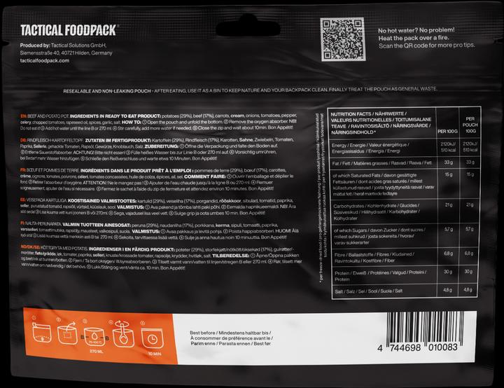 Immagine prodotto Tactical Foodpack Manzo e patate in pentola (100 g)