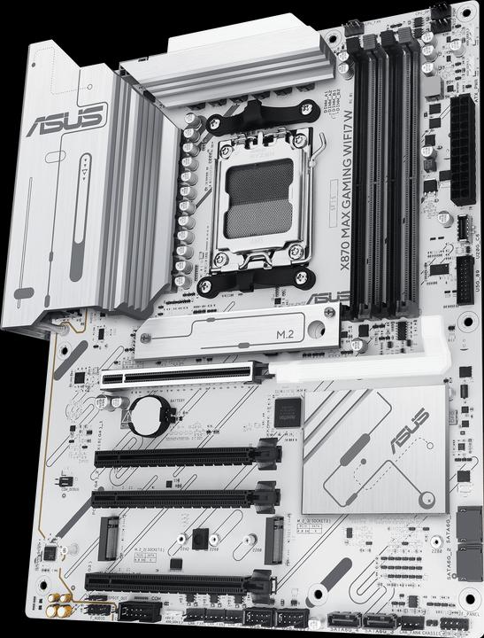 Produktbild ASUS MB AMD AM5 X870 MAX GAMING WIFI7 White (AM5, AMD X870, ATX)