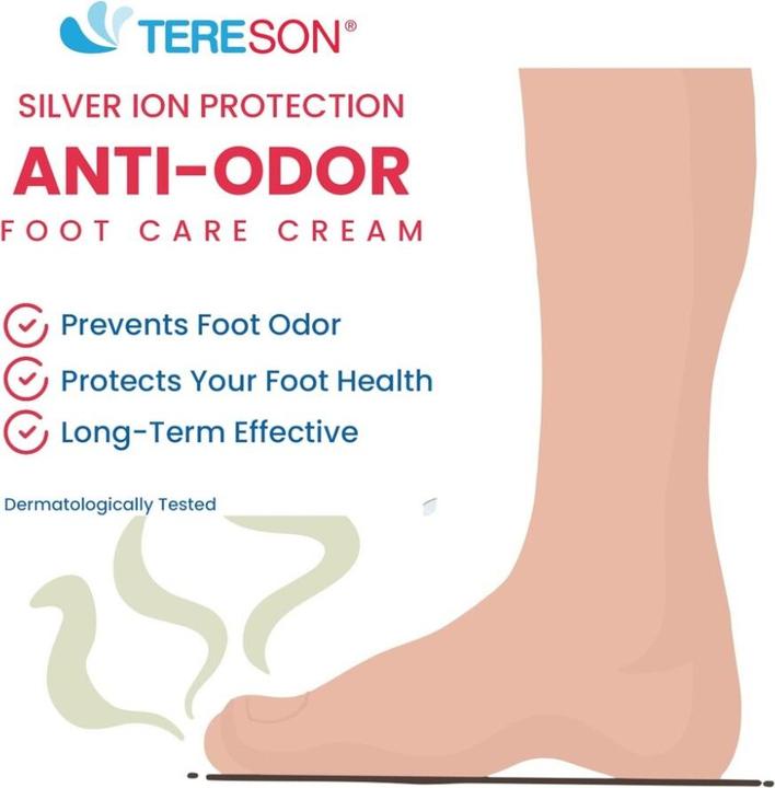 Actual product image Tereson Foot cream, cream against foot odour, unisex, 50 ml (Foot deodorant & powder, 50 ml)