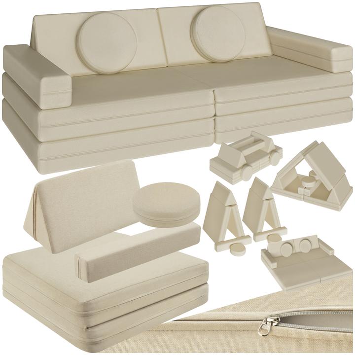 tectake Canapé de jeu Lilly, 8 pièces, avec fonction de couchage (Canapé pour enfants)
