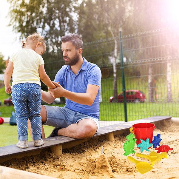 Actual product image Ikonka DIPLO W-127 Sandpit toy bucket shovel rake filler 9el.