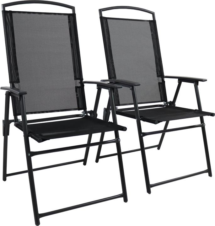 VCM 2 pcs garden chair high chair textilene foldable