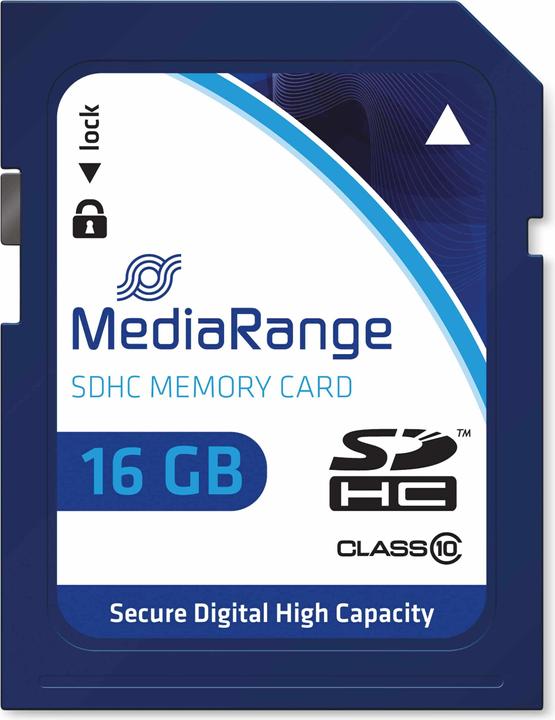 Actual product image MediaRange SDHC memory card class 10 (16 GB, SDHC, U1)