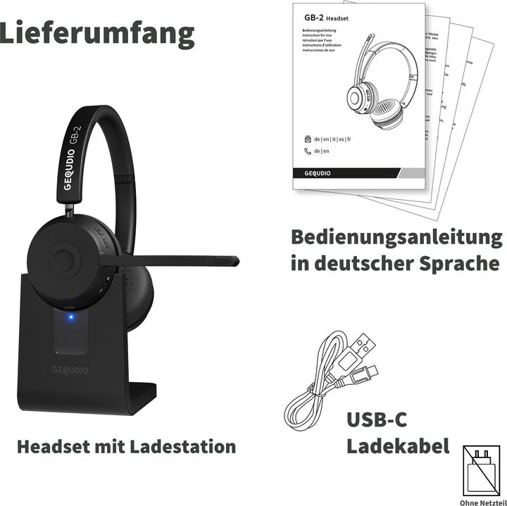Actual product image Gequdio Bluetooth Headset GB-2 mit Ladestation (Wireless)