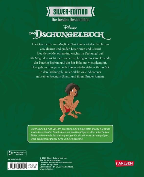 Produktbild Disney Silver-Edition: Das grosse Buch mit den besten Geschichten - Dschungelbuch (Deutsch, Walt Disney, 2023)