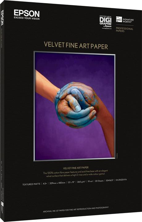 Actual product image Epson S042096 Velvet fine art paper inkjet 260g/m2 A2 25 sheets 1-pack (260 g/m², 25 x, A2)