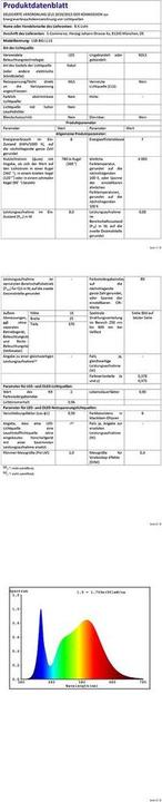 Valeurs nutritives et ingrédients B.K.Licht Spiegelleuchte