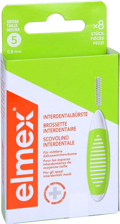 Produktbild Elmex Interdentalbürsten 0.8mm Grün (8 Stk) (8 x, 0.80 mm)