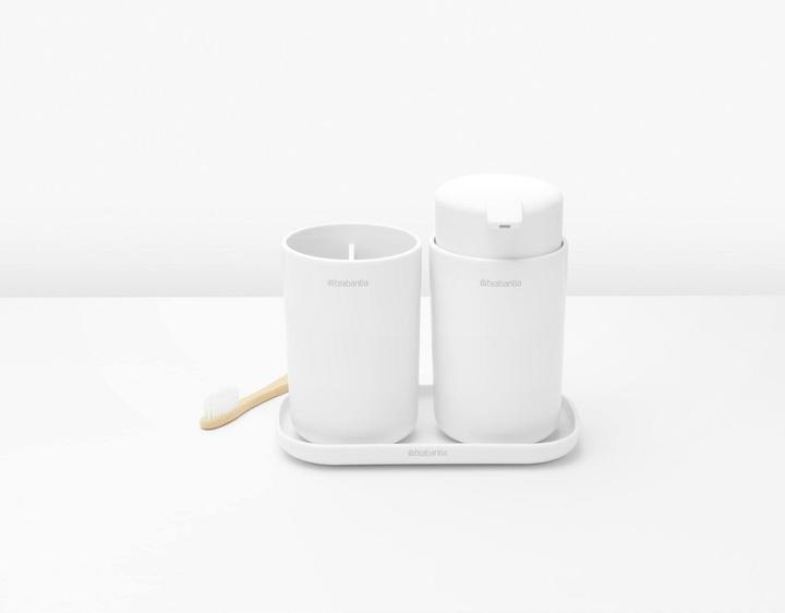 Immagine prodotto Brabantia Set di dispenser per sapone con bicchiere e ciotola per spazzolini da denti
