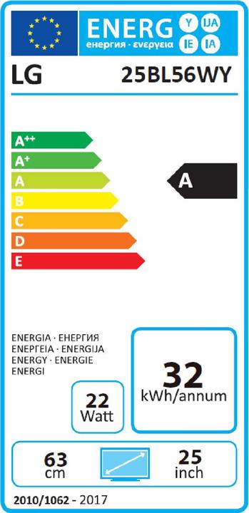 Energie-Label LG 25BL56WY (1920 x 1200 Pixel, 24.95")