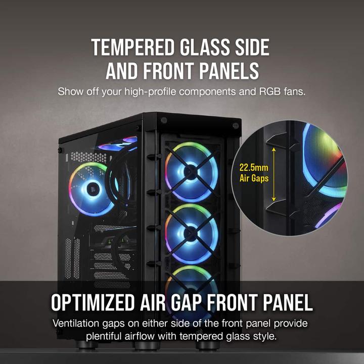Actual product image Corsair iCUE 465X RGB (mATX, Mini-ITX, ATX)