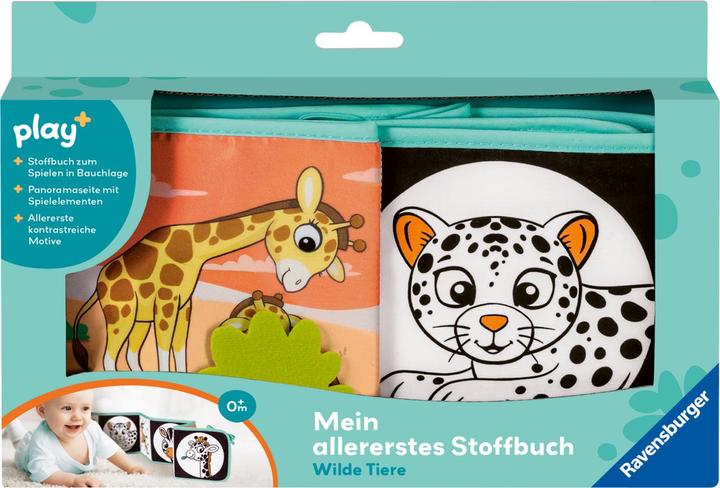 Produktbild Ravensburger 4856 play+ Mein allererstes Stoffbuch: Wilde Tiere, Leporello für die Bauchlage (Deutsch)
