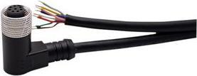 Immagine prodotto RND Electronics Connettore per cavo M12, 5 m, angolato a destra, presa, 8 poli, codifica A, saldato