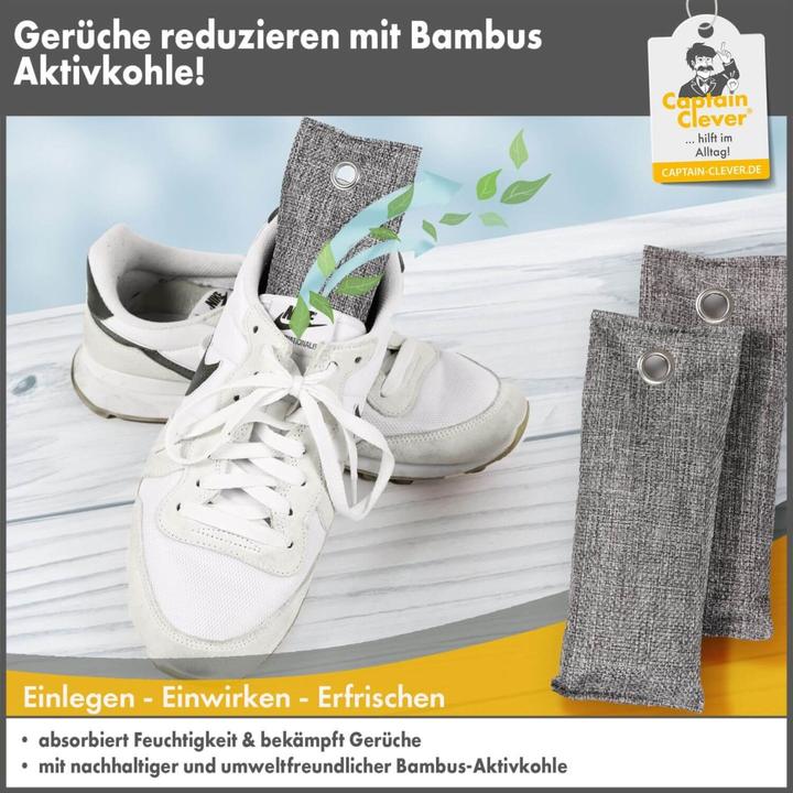 Produktbild Captain Clever Schuh-Geruchsabsorbierer mit Bambus-Aktivkohle, 2er Set (2 x)