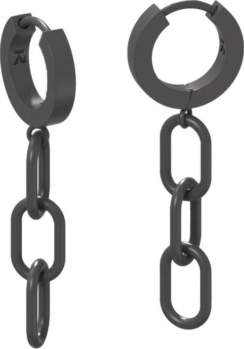 K12 - Black Oval Link Creoles (ohne Messing, Chirurgenstahl 316L)