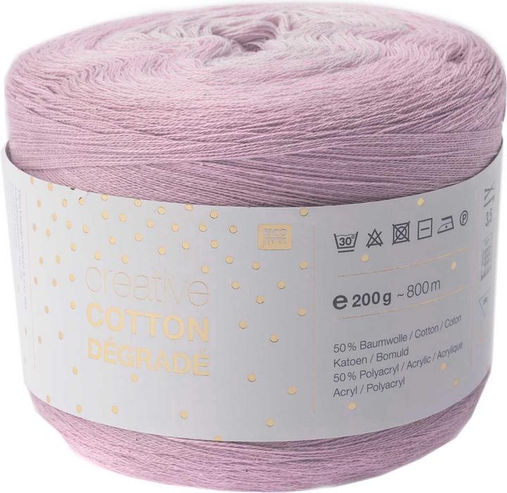 Image du produit Rico Creative Cotton Dégradé, rosa, 200 g, 800 m, 50 % CO, 50 % PAN (800 m)