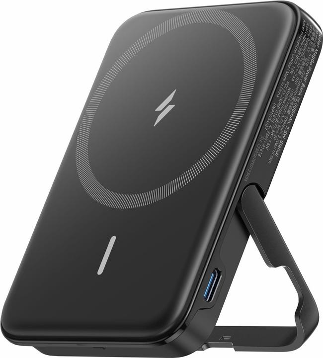 Actual product image Anker 322magGo wireless magnatic Power Bank 5000mAh 7,5W with stand black (5000 mAh, 12 W, 18.50 Wh)