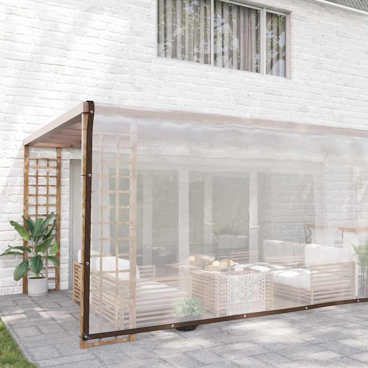 Actual product image VidaXL Transparent tarpaulin with eyelets 6x6 m polyethylene transparent tarpaulin (600 x 600 cm)