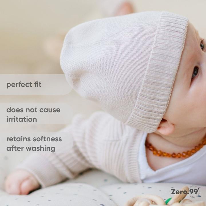 Immagine prodotto Zero.99 Babymütze gestrickt, 100% Baumwolle, 0–3 Monate (50, 56, 62)