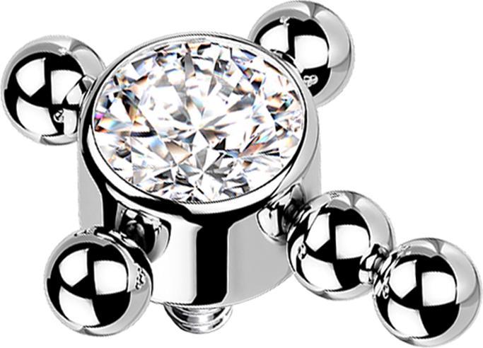 Immagine prodotto Star Piercing Dermal Anchor perline a croce in argento cristallo argento (senza ottone, Titanio G23)