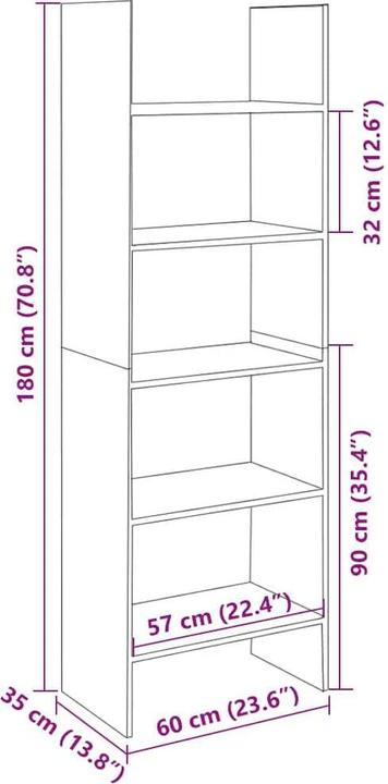 Actual product image VidaXL Tedd (60 x 35 x 180 cm)
