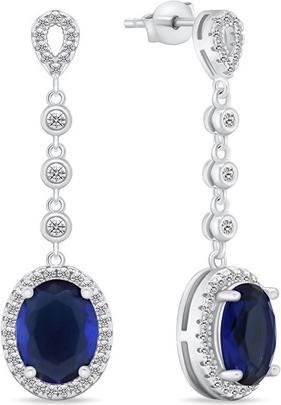 Brilio Silver - Elegant dangling silver earrings with zircons EA969WB