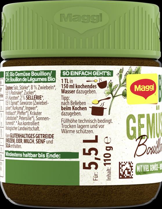 Produktbild Maggi Bio Gemüse Bouillon im Glas, Ergibt 5,5 L (5500 ml)