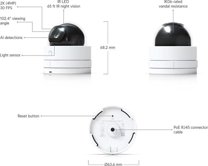 Produktbild Ubiquiti G5 Dome Ultra (2688 x 1512 Pixels)