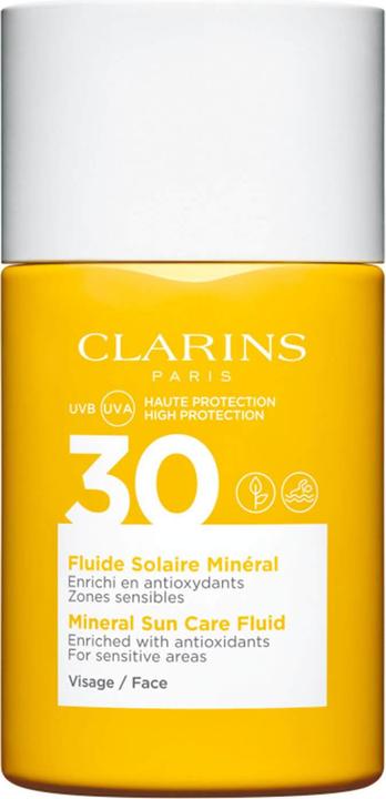 Clarins Sun - Fluide Solaire Minéral Visage SPF30 (Sonnencreme Gesicht, SPF 30, 30 ml, 62 g)