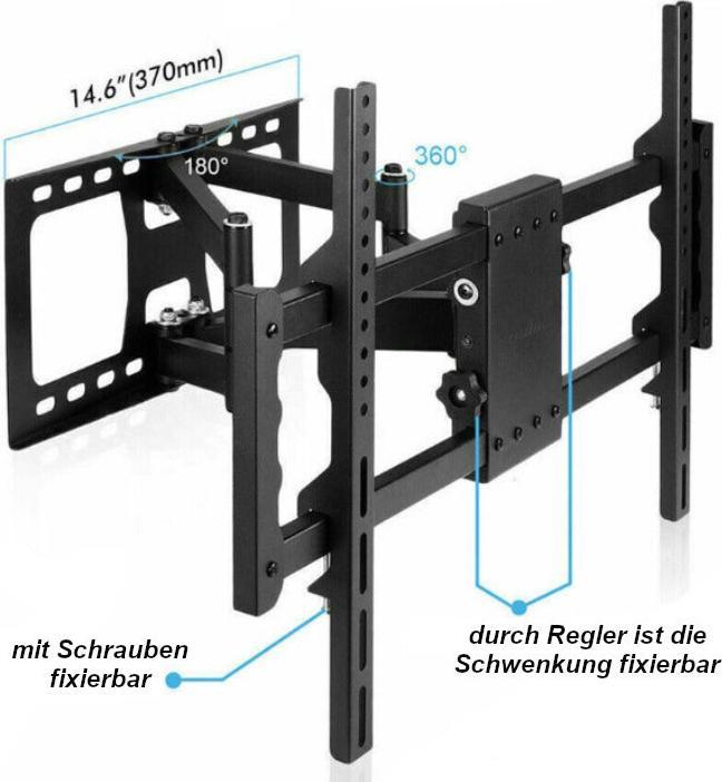 Immagine prodotto Hermex Supporto a parete per TV universale (Muro, 85", 60 kg)