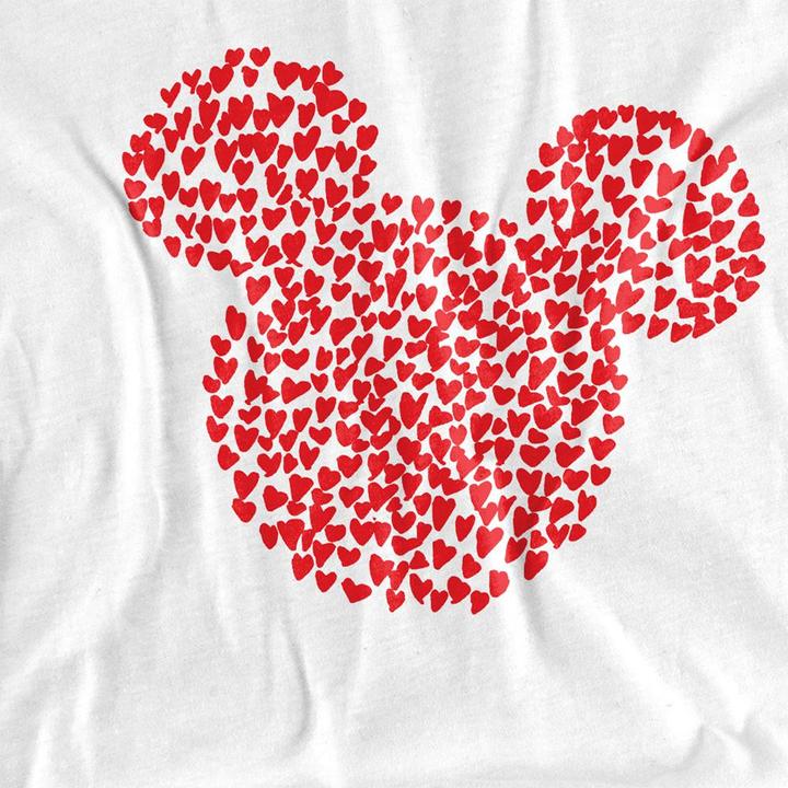 Immagine prodotto Disney Maglietta San Valentino Topolino Sagoma di Orecchie a Cuore Adulto Unisex (L)
