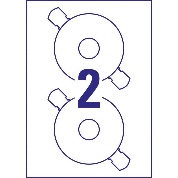 Produktbild Avery CD-Etiketten L6043-100 Ø 117 mm, Klebehaftung: Permanent