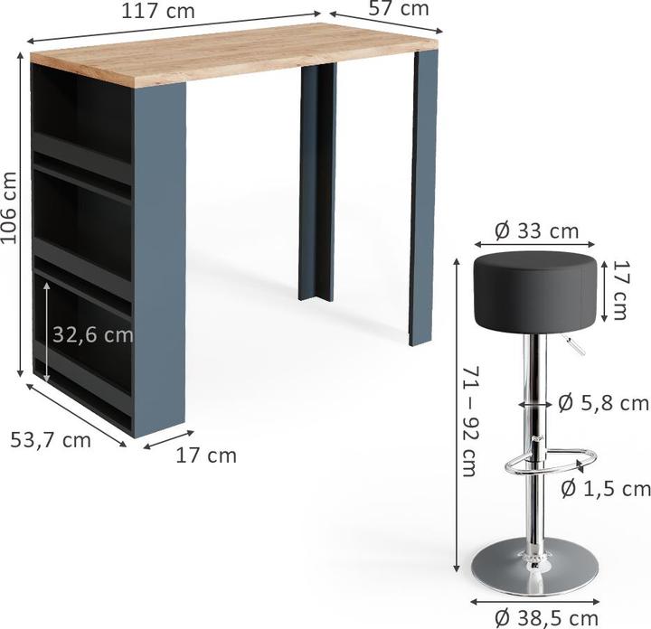 Image du produit Vicco Bartisch-Set (117 x 57 x 106 cm)