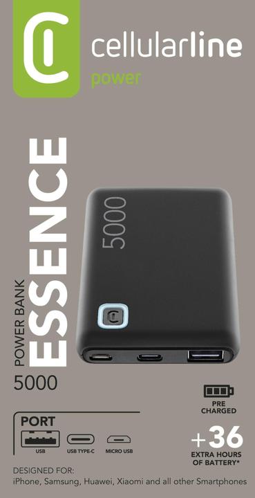 Actual product image Cellularline Essence 5000 (5000 mAh, 12 W, 18.50 Wh)