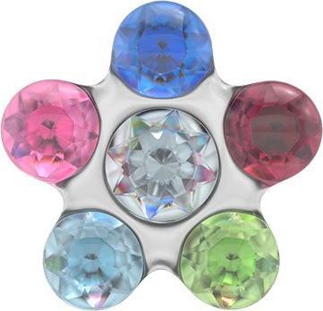 Actual product image Studex Sensitive stud earrings Daisy crystal rainbow (Stainless steel)