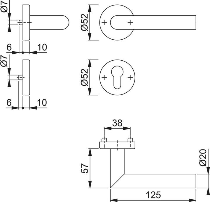Actual product image Hoppe Escutcheon set Amsterdam (Door handle)