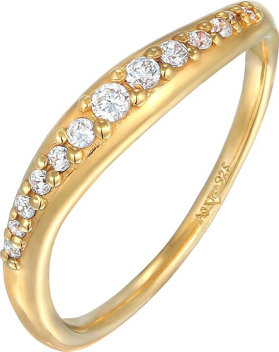 Elli Ring Zirkonia Schwungvolles Design 925 Sterling Silber