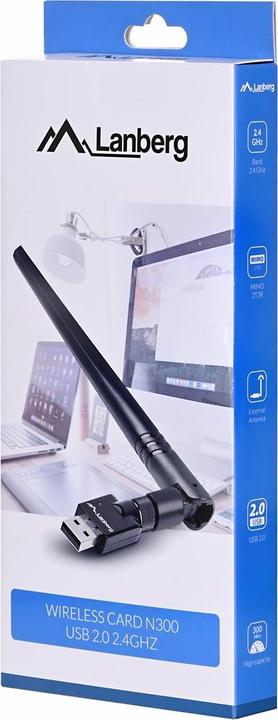 Image du produit Lanberg NC-0300-WIE Carte réseau Ethernet / WLAN (USB)